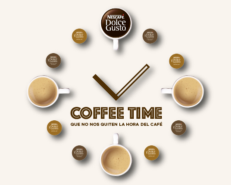 Diseño de Coffe Time de Nescafé Dolce Gusto, una promoción diseñada por Nextmedia.